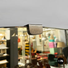 将图片加载到图库查看器,Geometric wall mirror in brass and wood, 1950s