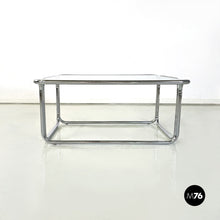 画像をギャラリービューアに読み込む, Coffee tables in glass and chromed steel, 1970s