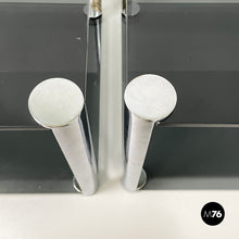 画像をギャラリービューアに読み込む, Coffee tables in smoked glass and chromed metal, 1980s