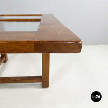 画像をギャラリービューアに読み込む, Coffee table in wood and glass, 1980s