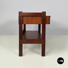 画像をギャラリービューアに読み込む, Wooden coffee table with shelves and drawer, 1960s