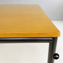 Charger l'image dans la galerie, Dining table or desk in wood and black metal, 1980s
