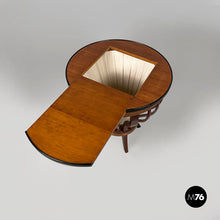 Load image into Gallery viewer, Wooden coffee table with internal fabric storage, 1930s