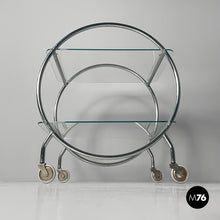 画像をギャラリービューアに読み込む, Cart in steel and glass, 1970s