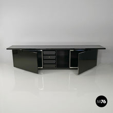 画像をギャラリービューアに読み込む, Glossy black Sheraton sideboard by Giotto Stoppino and Lodovico Acerbis for Acerbis, 1980s