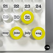 Load image into Gallery viewer, Yellow rings for the perpetual wall calendar by Ring A Date, 2020s