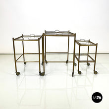 将图片加载到图库查看器,Brass and glass carts, 1960s