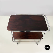 画像をギャラリービューアに読み込む, Wood and metal cart with double shelf, 1940s