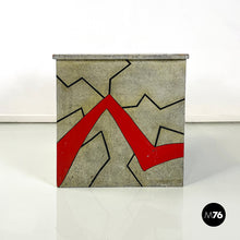 将图片加载到图库查看器,Chest of drawers in gray wood with broken stripes, 1990s