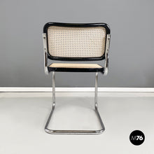 将图片加载到图库查看器,Chair in straw, black wood and steel, 1960s