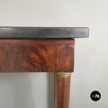 画像をギャラリービューアに読み込む, Empire console in black marble, bronze and wood, 1820-1830s
