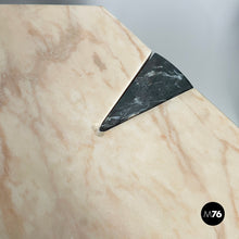 Load image into Gallery viewer, Wall console in black and pink marble, 1980s