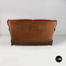 Charger l'image dans la galerie, Sofa in brown velvet, 1930s