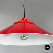 Load image into Gallery viewer, Chandelier in glass, red and white metal, 1970s