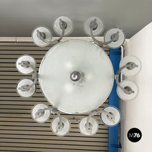 Charger l'image dans la galerie, Chandelier with twelve lights in metal and glass, 1920s
