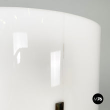 将图片加载到图库查看器,Floor lamp in burnished metal and white plexiglass, 1970s