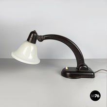 将图片加载到图库查看器,Table lamp in opaline glass and bakelite, 1940s