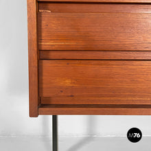 将图片加载到图库查看器,Bookcase in wood, black metal and brass, 1960s