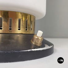 画像をギャラリービューアに読み込む, Glass and fabric table lamp by Stilnovo, 1960s