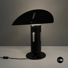 Load image into Gallery viewer, Matte black and glossy white metal table lamp, 1980s