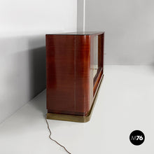 Load image into Gallery viewer, Bar cabinet with lamp in wood, mirror and glass, 1930s
