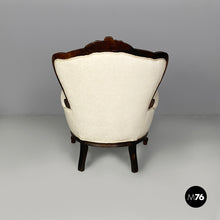 Load image into Gallery viewer, Armchairs in wood and white fabric, 1930s