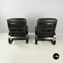 画像をギャラリービューアに読み込む, Reclining armchairs and pouf by De Sede, 1970s