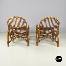 Carica l'immagine nel visualizzatore di Gallery, Armchairs in rattan, 1960s