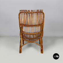 Load image into Gallery viewer, Armchairs with armrest in rattan, 1960s