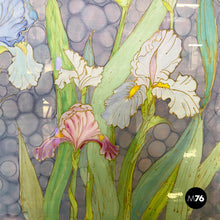 将图片加载到图库查看器,Canvas painting with flowers and butterfly, 1970s
