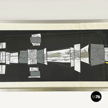 画像をギャラリービューアに読み込む, Silk-screen print with collage Macchina Impossibile by Bruno Munari, 1970s