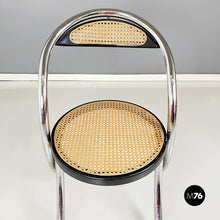 将图片加载到图库查看器,Chairs in straw, black wood and steel, 1970s