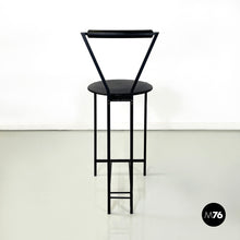 画像をギャラリービューアに読み込む, High stool in black metal and rubber, 1980s