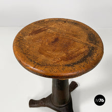 Load image into Gallery viewer, Stool in cast iron and wood, 1930s