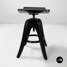 Load image into Gallery viewer, Black wooden stool, early 1900s