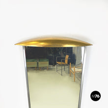 画像をギャラリービューアに読み込む, Full-length wall mirror in wood and metal, 1980s