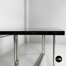 画像をギャラリービューアに読み込む, Dining table in smoked glass and steel, 1970s