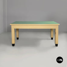Load image into Gallery viewer, Dining table in white and aqua green wood, 1940s
