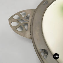 Carica l'immagine nel visualizzatore di Gallery, Tray with flowers in ceramic and metal, 1930s