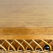 Charger l'image dans la galerie, Chest of drawers in wood and rattan, 1960s