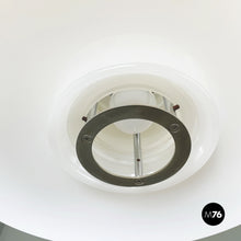 Charger l'image dans la galerie, Chandelier in opaline glass and chromed metal, 1980s