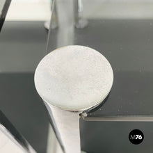 画像をギャラリービューアに読み込む, Coffee tables in smoked glass and chromed metal, 1980s