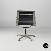 将图片加载到图库查看器,Dark grey leather office chair EA108 by Charles and Ray Eames for ICF, 1970s