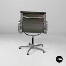 将图片加载到图库查看器,Dark grey leather office chair EA108 by Charles and Ray Eames for ICF, 1970s