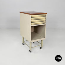 Load image into Gallery viewer, Metal chest of drawers with casters, 1950s