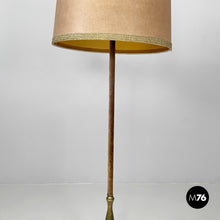 将图片加载到图库查看器,Velvet and brass floor lamp, 1940s