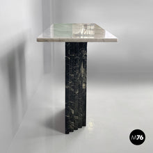 Charger l'image dans la galerie, Green and white marble console, 1980s