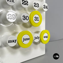 Load image into Gallery viewer, Yellow rings for the perpetual wall calendar by Ring A Date, 2020s