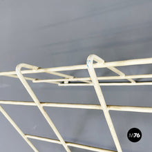 Load image into Gallery viewer, Wall coat hanger with hat stand in white metal rod, 1970s