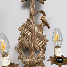 Load image into Gallery viewer, Wall lamps in gilded wood, 1800s
